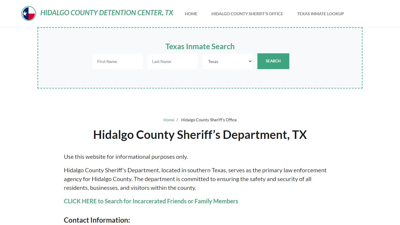 Hidalgo County Sheriff Department, TX Arrests, Warrant Lookup