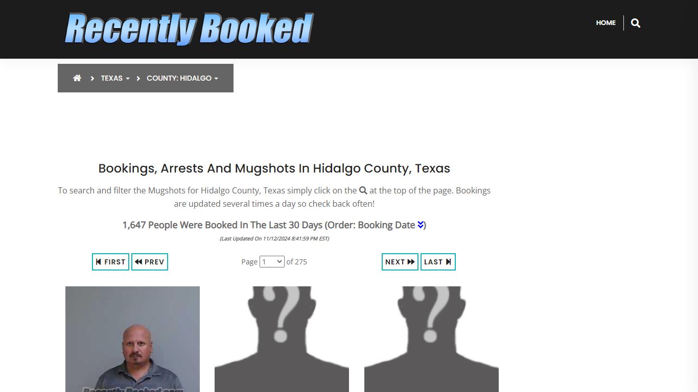 Bookings, Arrests and Mugshots in Hidalgo County, Texas - Recently Booked