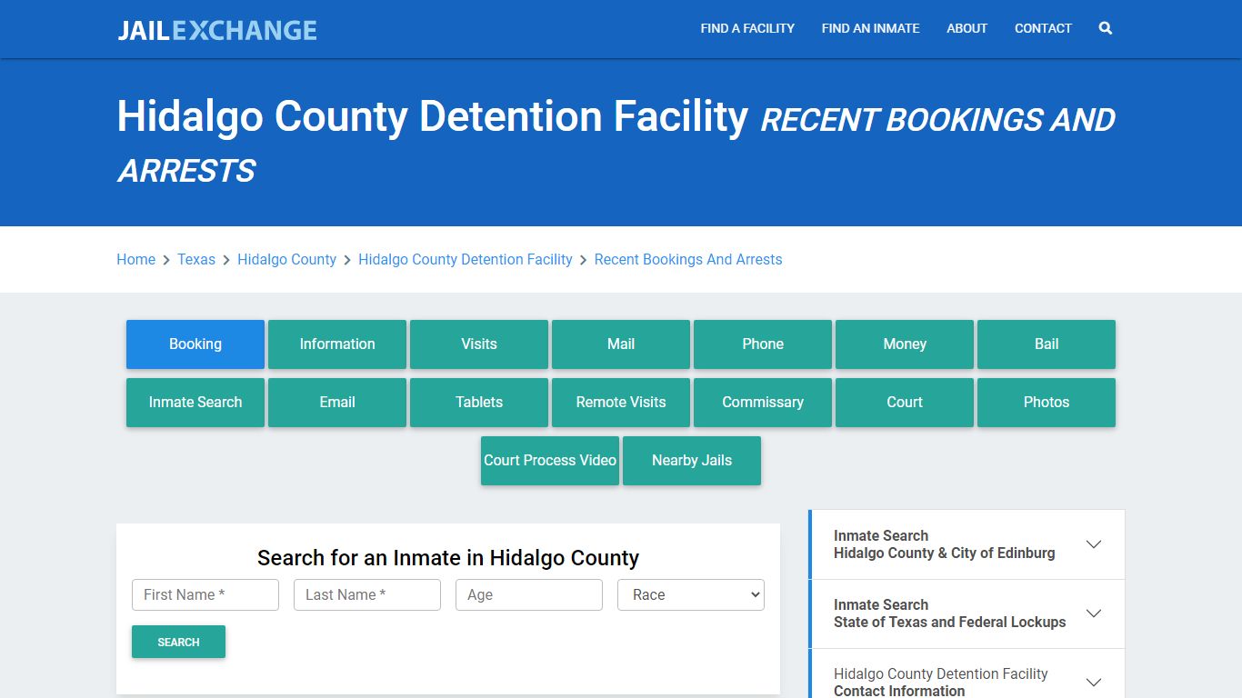 Hidalgo County Detention Facility Recent Bookings And Arrests